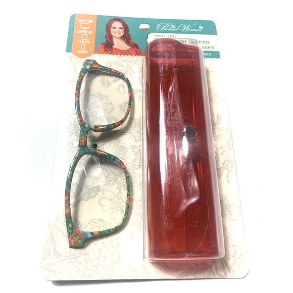 The Pioneer Woman "Vintage Floral" Blue Light Screen Protection Glasses W/ Case - Picture 1 of 7